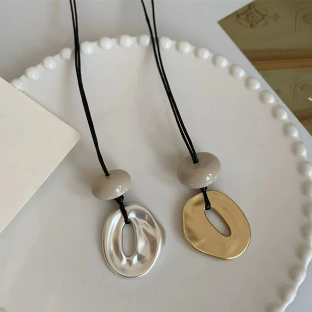 Pendentif irrégulier pour femmes, bijoux exquis, chaîne en corde Simple, Long collier réglable, décontracté, polyvalent, accessoires cadeaux 1