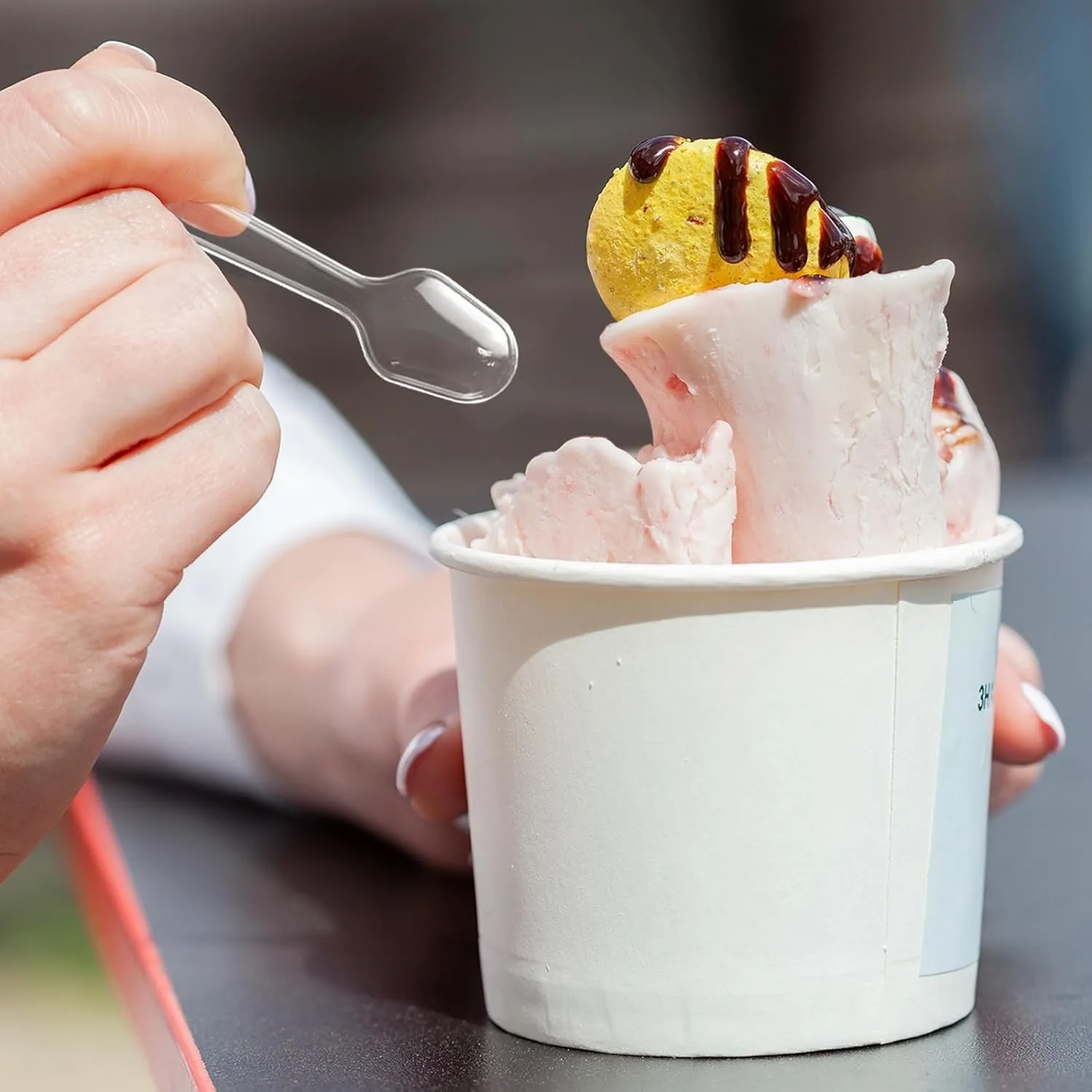 500pcs Mini Ice Cream Spoon Disposable Dessert Spoons Wedding Party Tableware Kitchen Accessories Tool Birthday Party Supplies