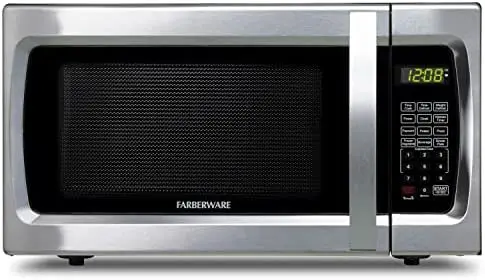 

Microwave 1000 Watts, 1.1 cu ft - Microwave Oven With LED Lighting and Child Lock - Perfect for Apartments and Dorms - Easy Clea
