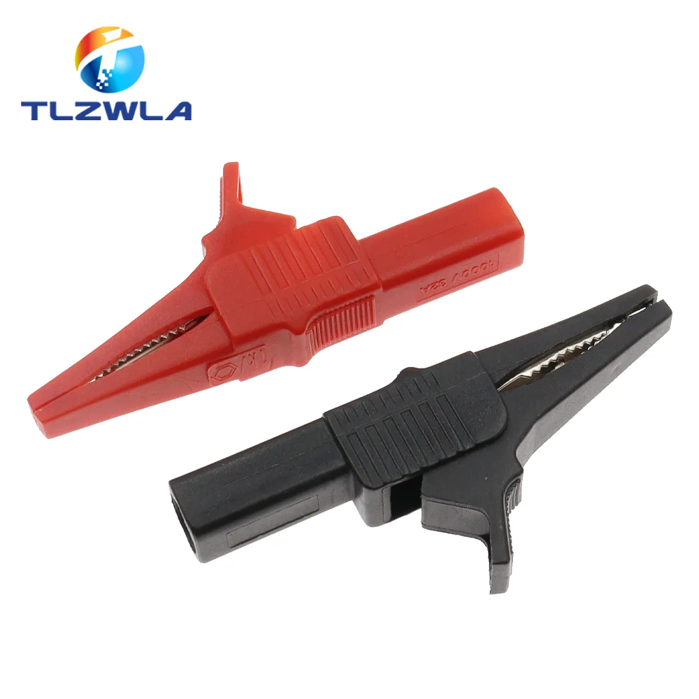 1PCS 32A 1000V Heavy Duty Alligator Clip Safety Copper Crocodile Clamp Multimeter Test Clips with 4mm Banana Plug alligator clips electric test clamp