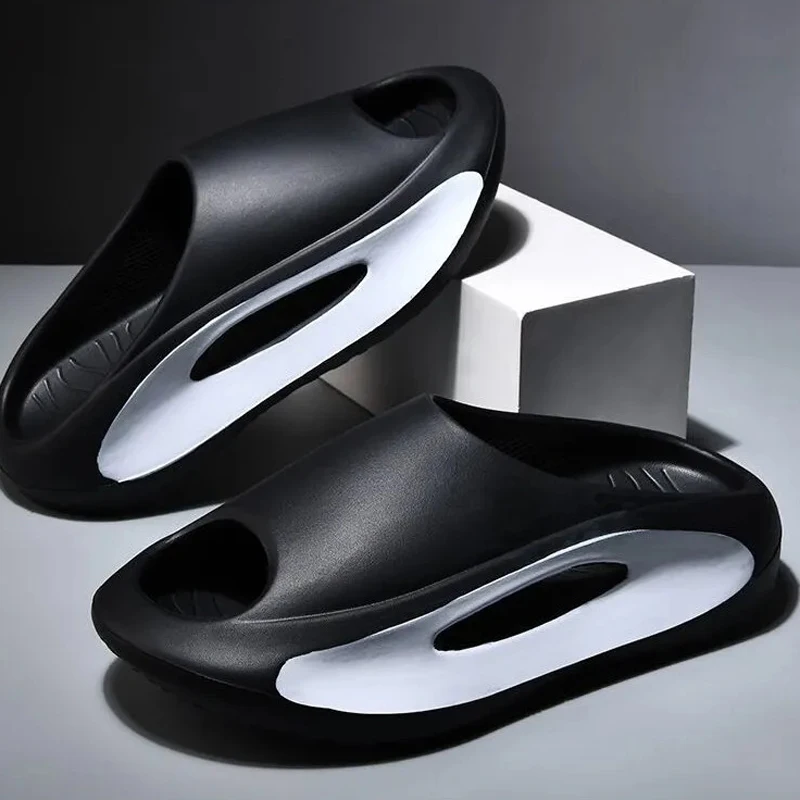 4cm Platform Super Soft Slides Men Summer Outwear Trend Anti Slip Proof Outdoor Sports Soft Sole Beach Coconut Slippers Fashion coconut sandals fashion sandals non slip slippers fashion slippers soft slippers beach sandals sports sandals non slip sandals soft non slip slippers beach slippers