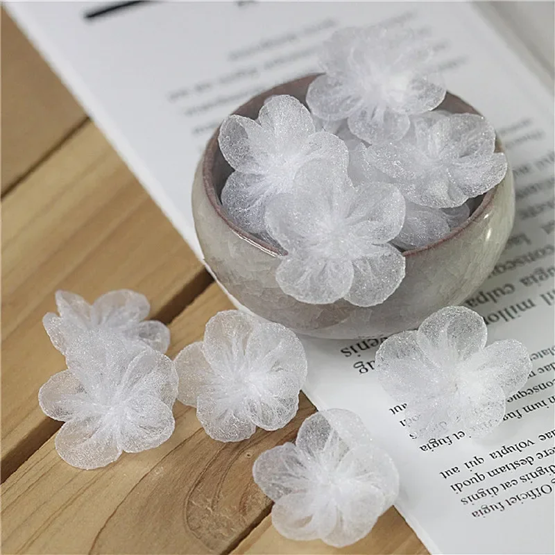 10 Pcs 3cm 3D Cloth Artificial Flower for Wedding Party Decor DIY Shoes Hats Fake Silk Flower Small Clothing Sewing Accessories