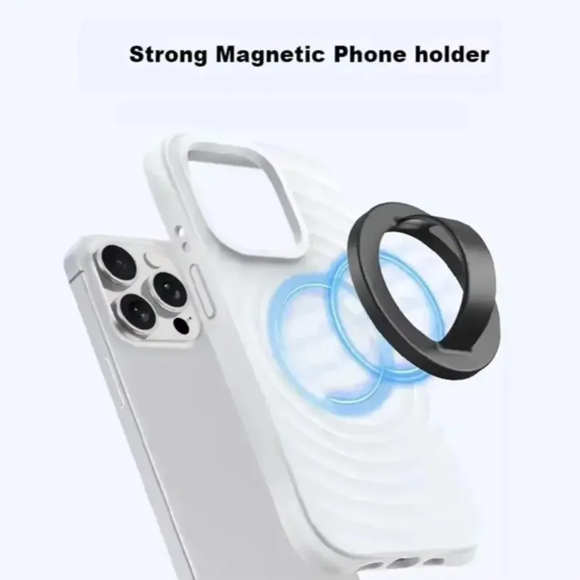 360° Roatation Magnetic Silicone Phone Back Mount Phone Ring Holder for Magsafe iPhone 16 15 14 13 12 for Too Many Phone Cases