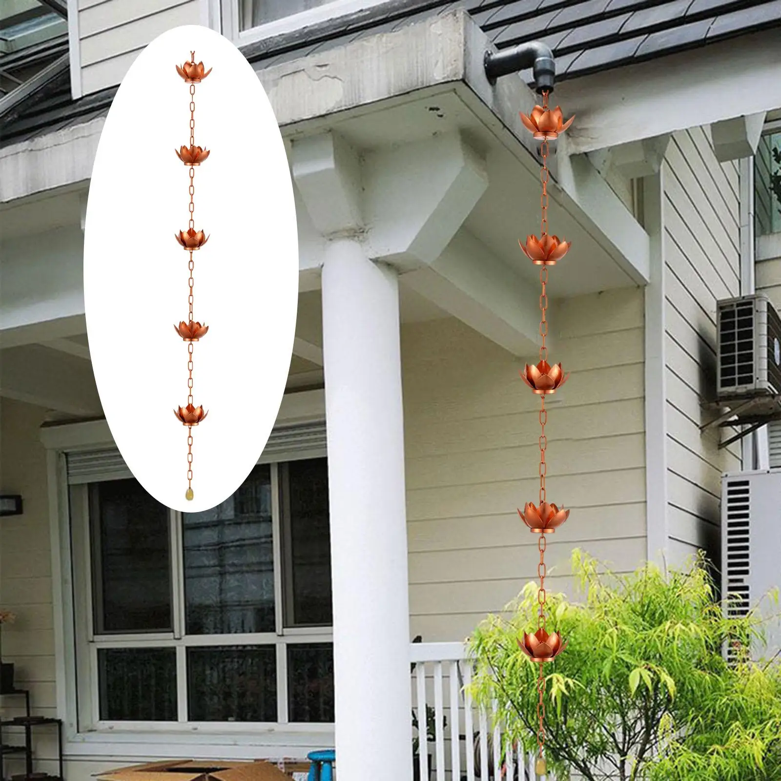 Lotus Rain Chains Gutters Rain Collector Cups Rainwater Catcher Chains Flower Cups Yard Outside Garden Sheds