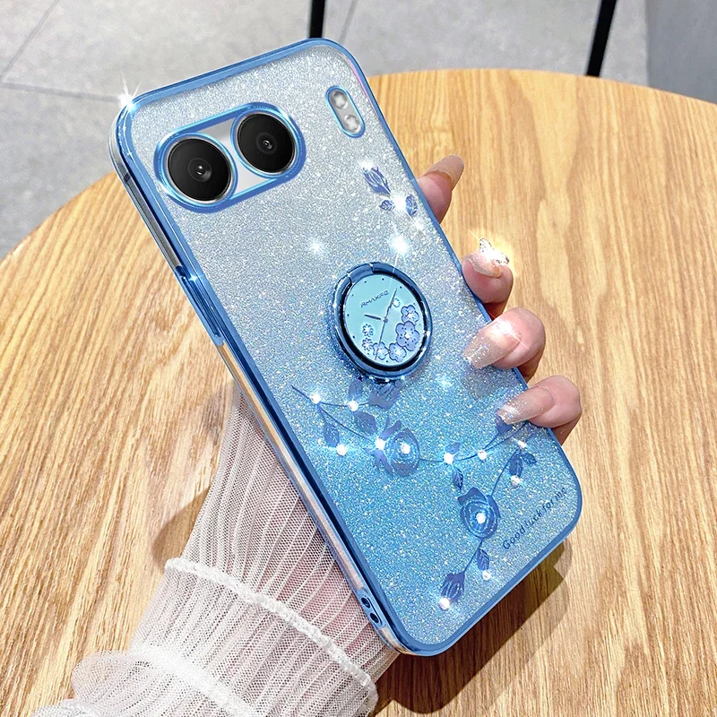 Luxury Glitter Shiny Diamond Ring Holder Soft TPU Phone Case