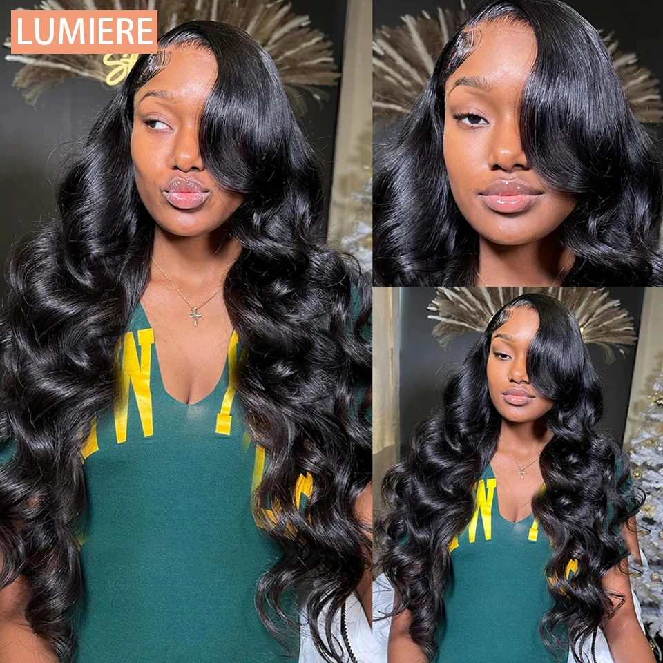 

Lumiere Body Wave 13X4 Lace Frontal Remy Human Hair Wigs HD 30 36 Inch 4X4 Lace Closure Wig Glueless Ready To Go Wear