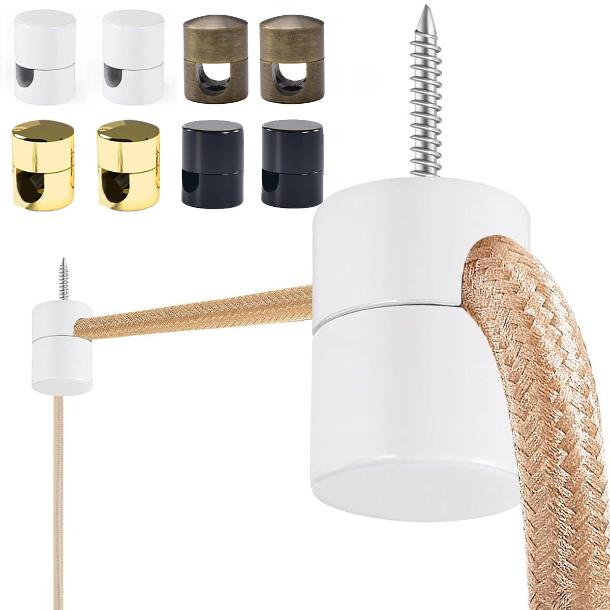 3pcs Alloy Gun Metal Cable Holder Clips DIY Pendant Light Cable Hook Chandelier Aluminum Hook Easy To Install