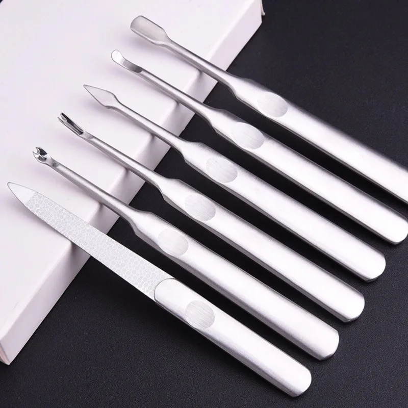 

Cuticle Pusher Remover Spoon Trimmer Metal Double-ended Finger Dead Skin Push Nail Art Stainless Steel Manicure Pedicure Tool