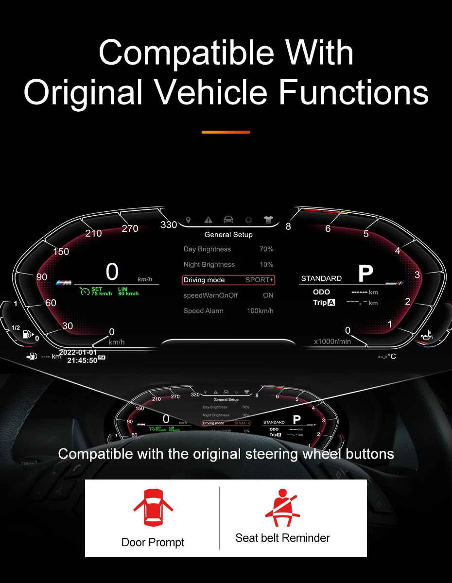 New Product Facroy Price Digital LCD Car Dashboard For BMW 5Series E60 E61 6Seri