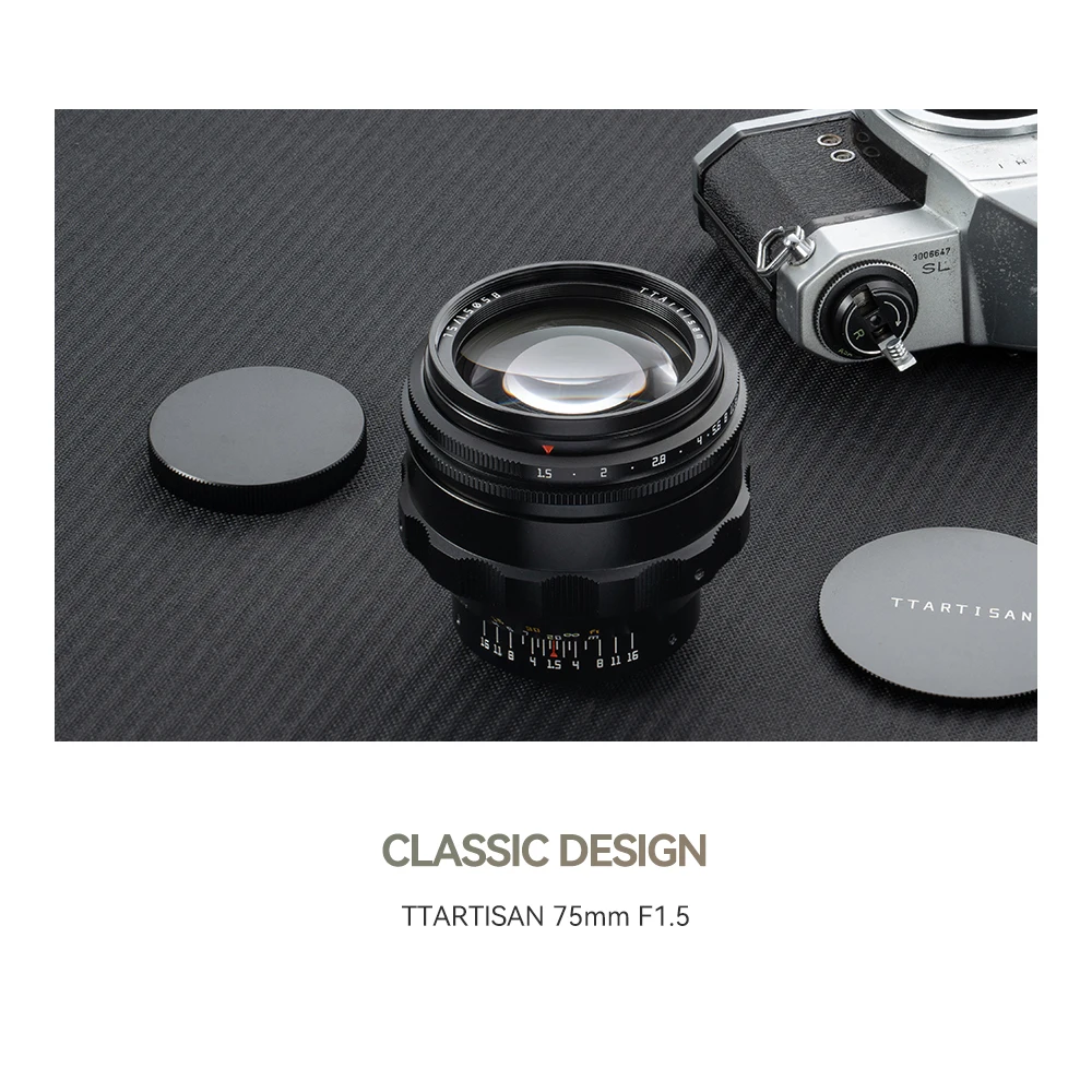 TTArtisan 75mm F1.5 M42 M4/2 MF 카메라 렌즈 풀프레임 수동 초점 렌즈