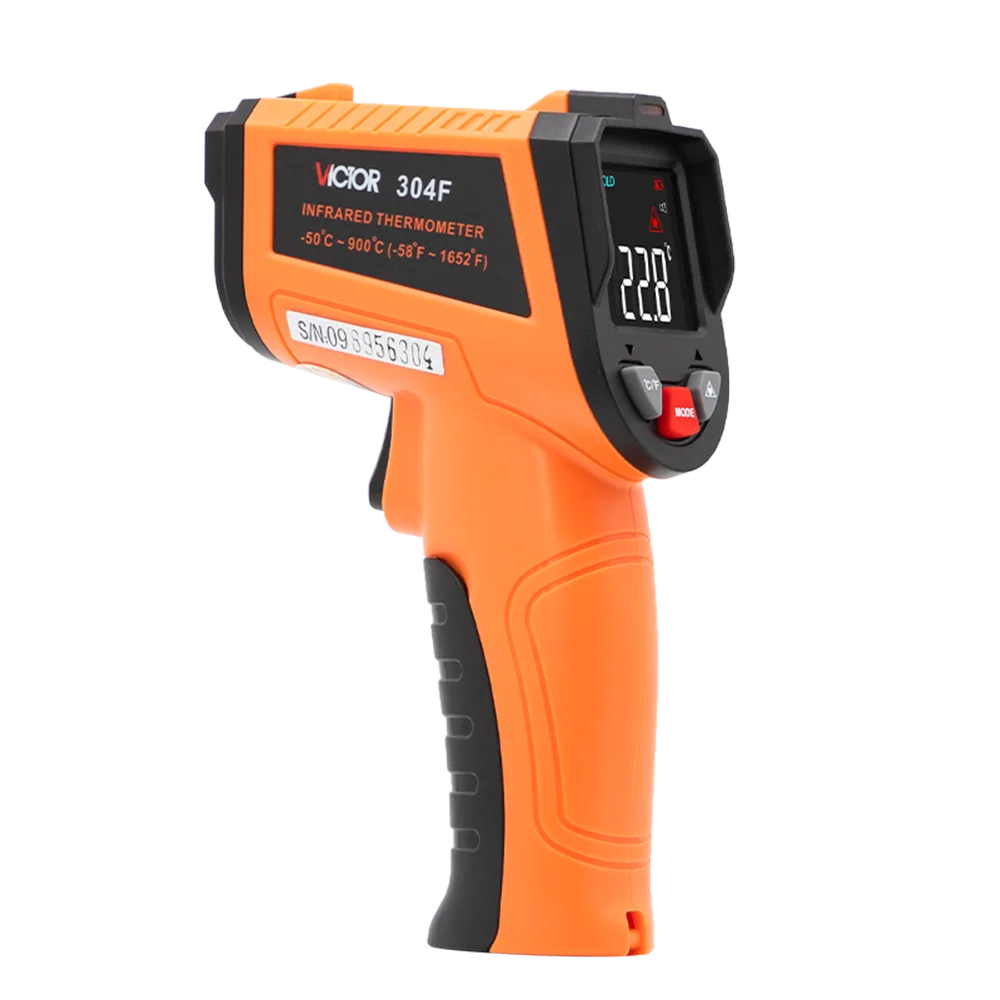 

China shenzhen New 304F non contact industrial digital thermometer / r range -50- 900 Celsius VA color display