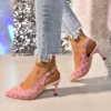Brand Designer High Heels Sandals Women 2024 Summer Pointed Toe Ankle Straps Pumps Woman Plus Size 42 Thin Heeled Party Shoes 5