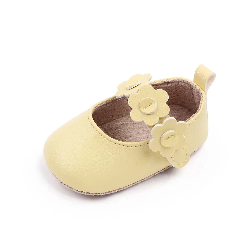 

Spring Autumn Baby Girls Princess Shoes Soft Sole Infant Crib Shoes Cute Flower Dress Shoes Prewalkers Shoes Pink Yellow White