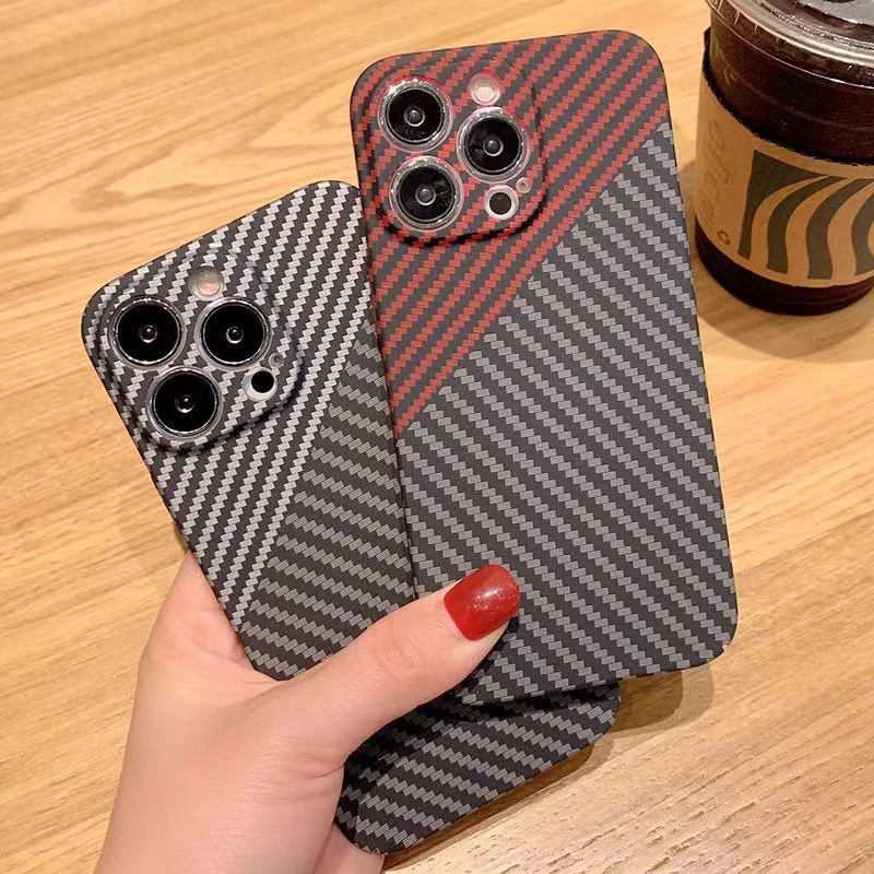 Luxury Ultra Thin Carbon Fiber Texture Matte Shockproof Case