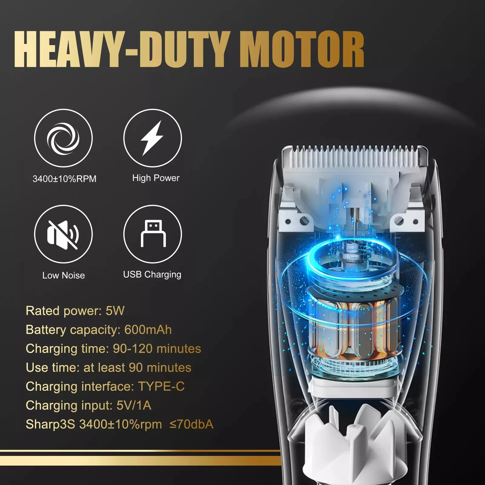Sejoy  Hair Clippers Body Hair Trimmer Beard Repair Shaving  Electric Men Haircut Machine Barber Shaver 4