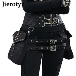 JIEROTYX Retro Rock Waist Belt Bag for Women Medieval Steampunk Cosplay Accessories Hip Hop Female Bags Purse Pack Small Leg