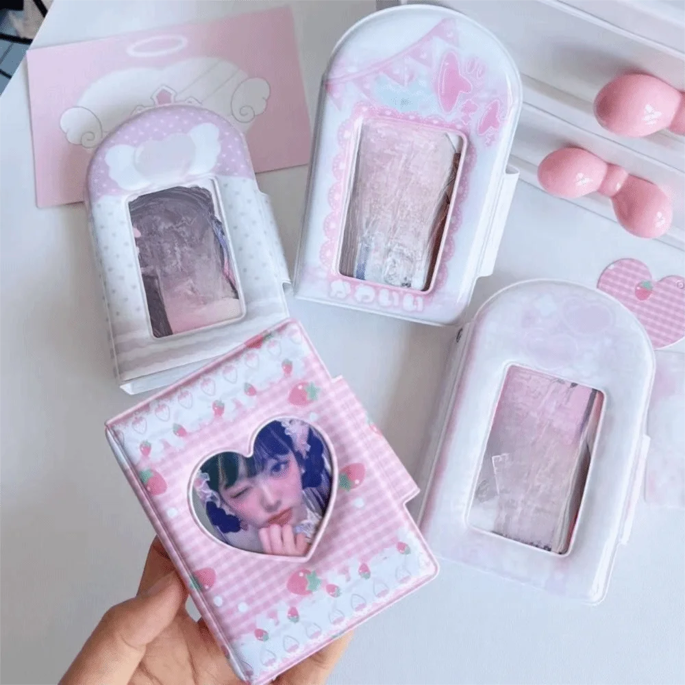 High Quality 3 Inch Photocard Binder Album PP 32 Pockets Mini Photo Album Sweet Kpop Photo Card Book Holder