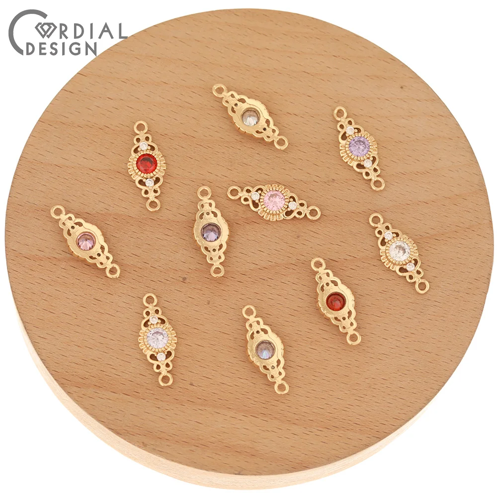 Cordial Design 100Pcs 8*20MM Jewelry Findings & Components/Hand Made/CZ Charms/DIY Making/Jewelry Accessories/Crystal Connectors 7 EAAC-193046-2