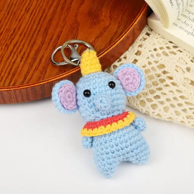 Porte-clés de voiture en crochet créatif, porte-clés mignons