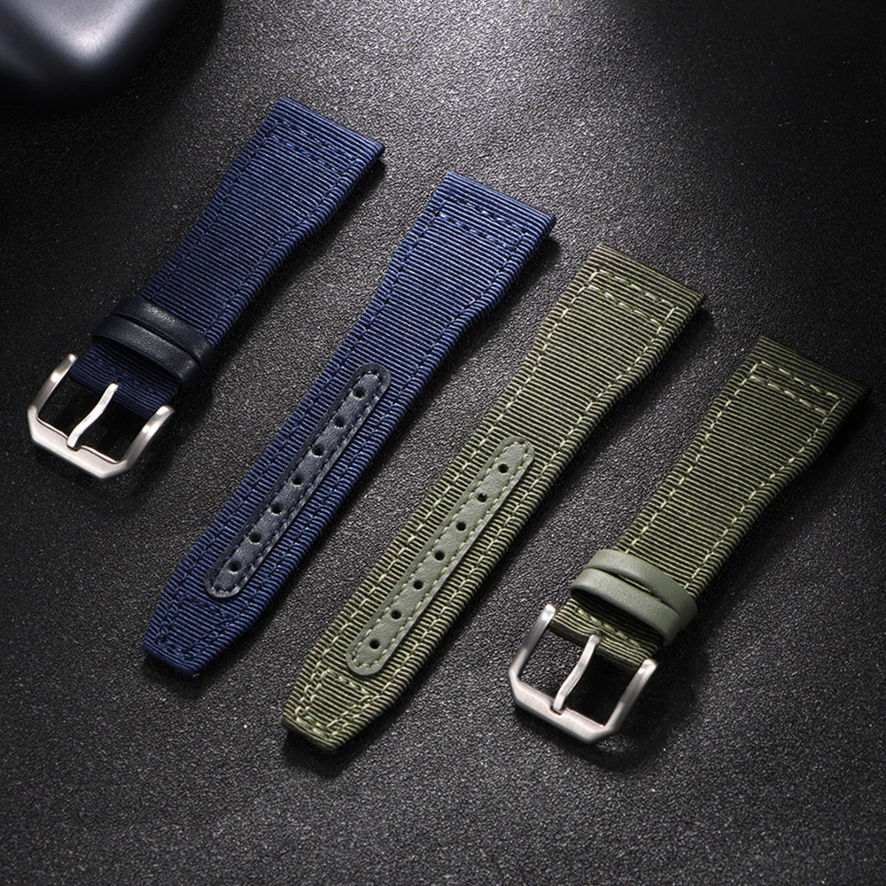 Durable Nylon Canvas Waterproof Watch Strap - Sporty Cowhide Wristband Bracelet