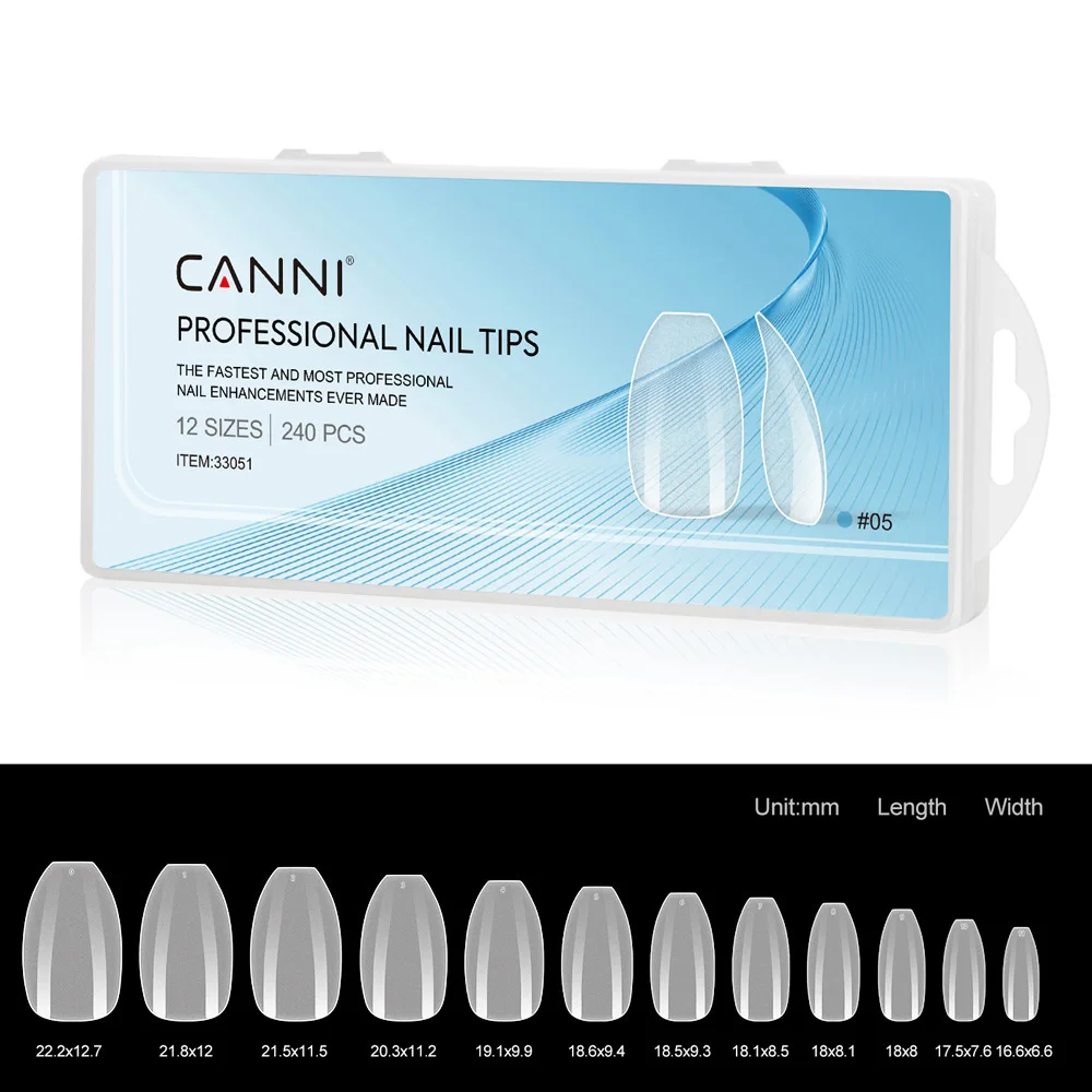 Cani 240 stücke drücken auf gefälschte Nägel halb matter Mandel sarg voll/halb Acryl quadrat falsche Nagels pitzen verlängern Verlängerung klebers pitzen – Detail 15