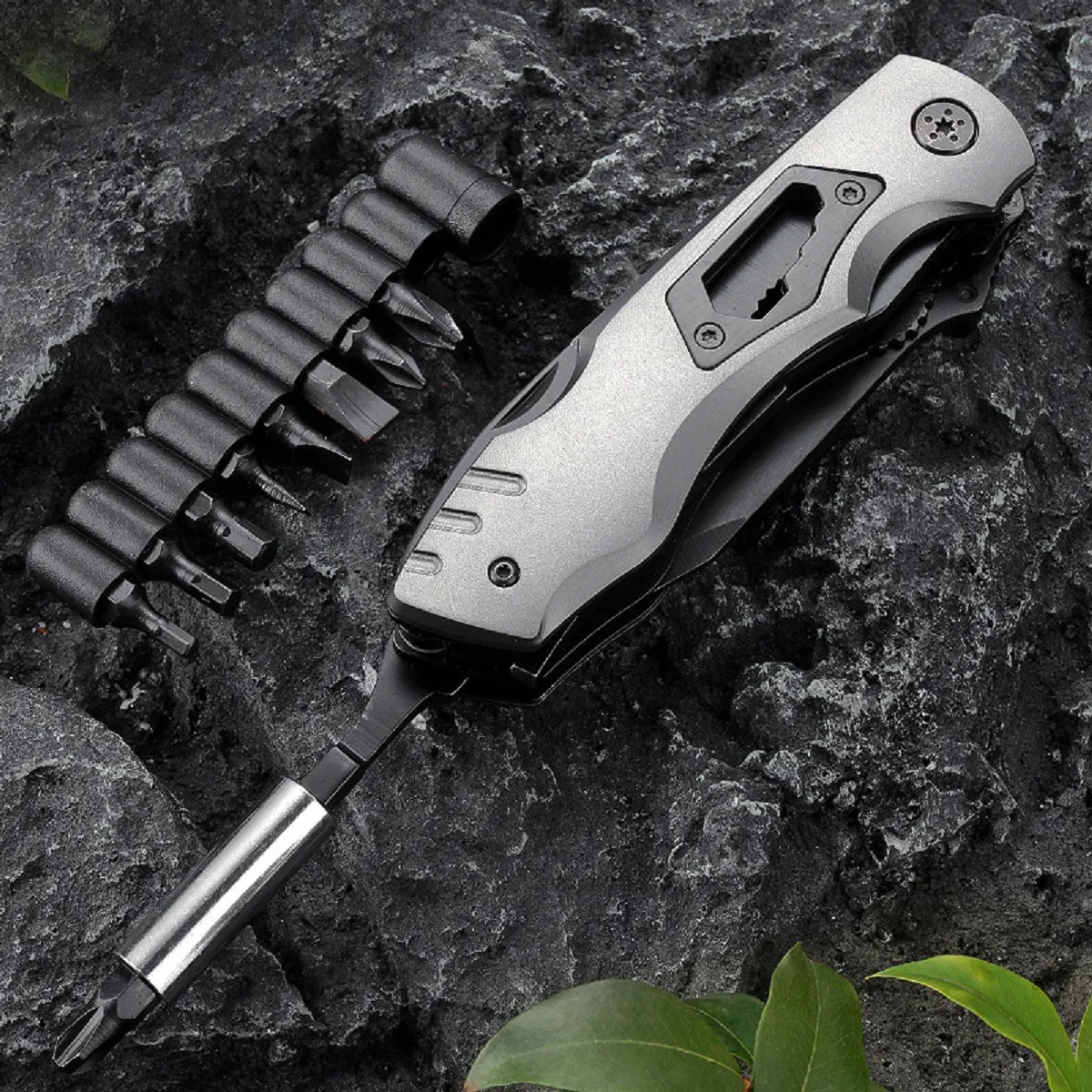 6.3" Serrated Blade Folding Knife Stainless Steel Fixed Blade And Aluminum Handle EDC 10 In1 Multi-Tool Portable Pocket Knife 6