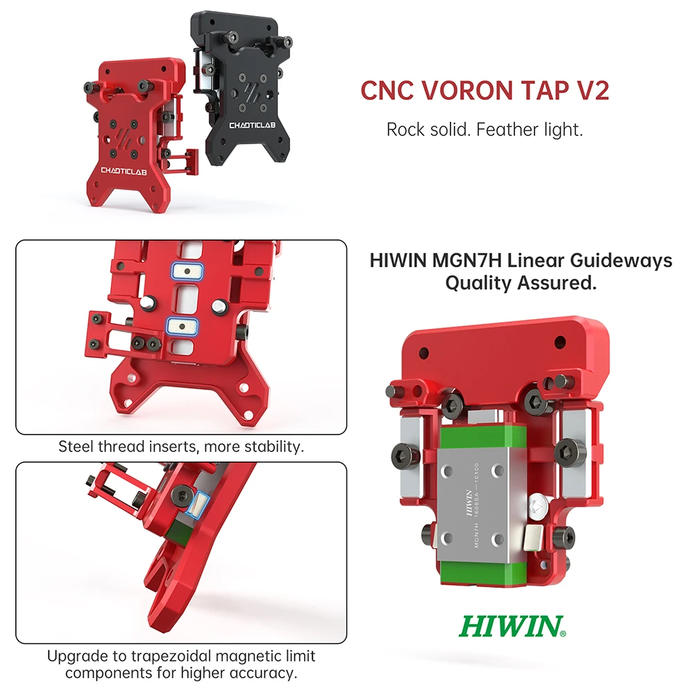 Chaoticlab CNC Voron Tap V2 5V-12V HIWIM MGN7H Optical Microswitch High-quality Accessories for VORON V2.4 R2 Trident 3D Printer - 5