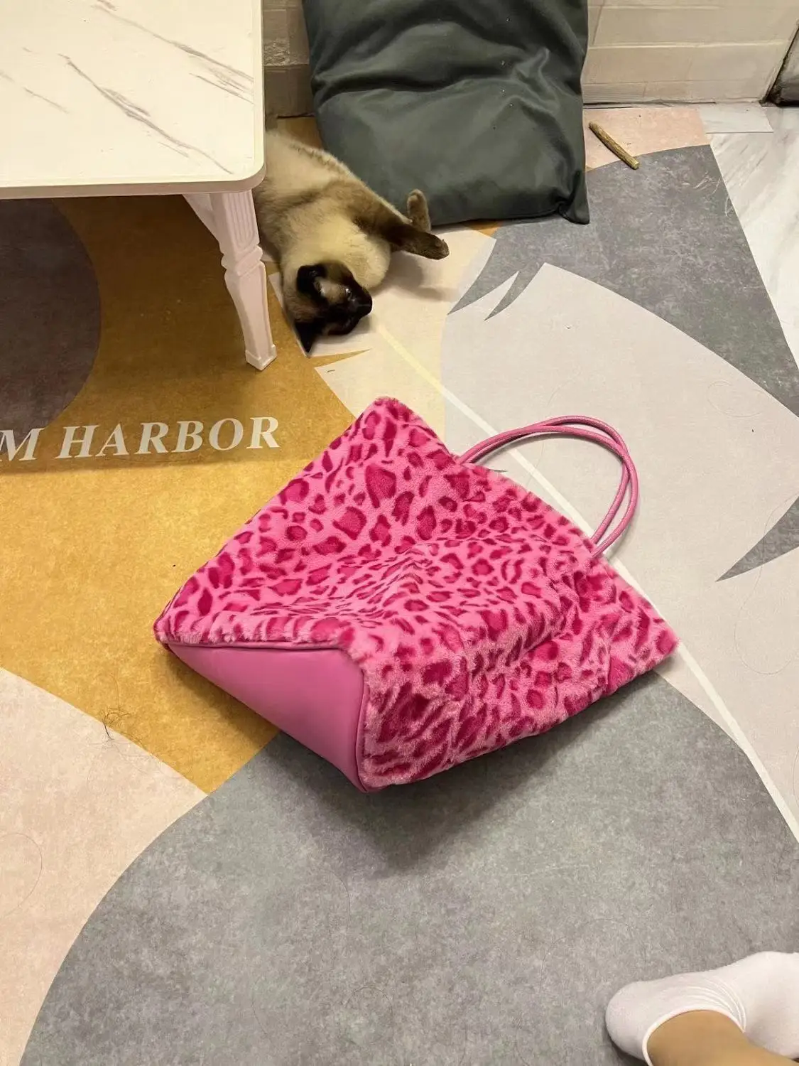2022 Nuovo Design Versatile Ins Hot Style Casual The Pink Panther Tote Bag Base Triangolare Borsa Singola Borsa A Tracolla Ad Alta Capacità