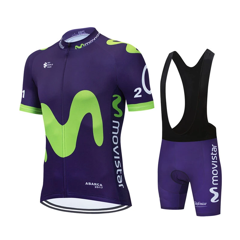 New Summer Movistar Team Cycling Jersey Sets MTB Breathable Bicycle Clothes Suits Bib Shorts Set Men Bike Clothing Ropa Ciclismo 3