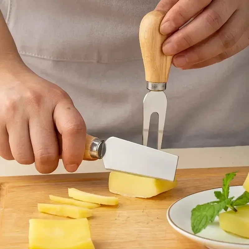 Stainless Steel Cheese Knives Set Cheese Slice Cutter Spreading Knife Fork for Kitchen Charcuterie Boards Accessories