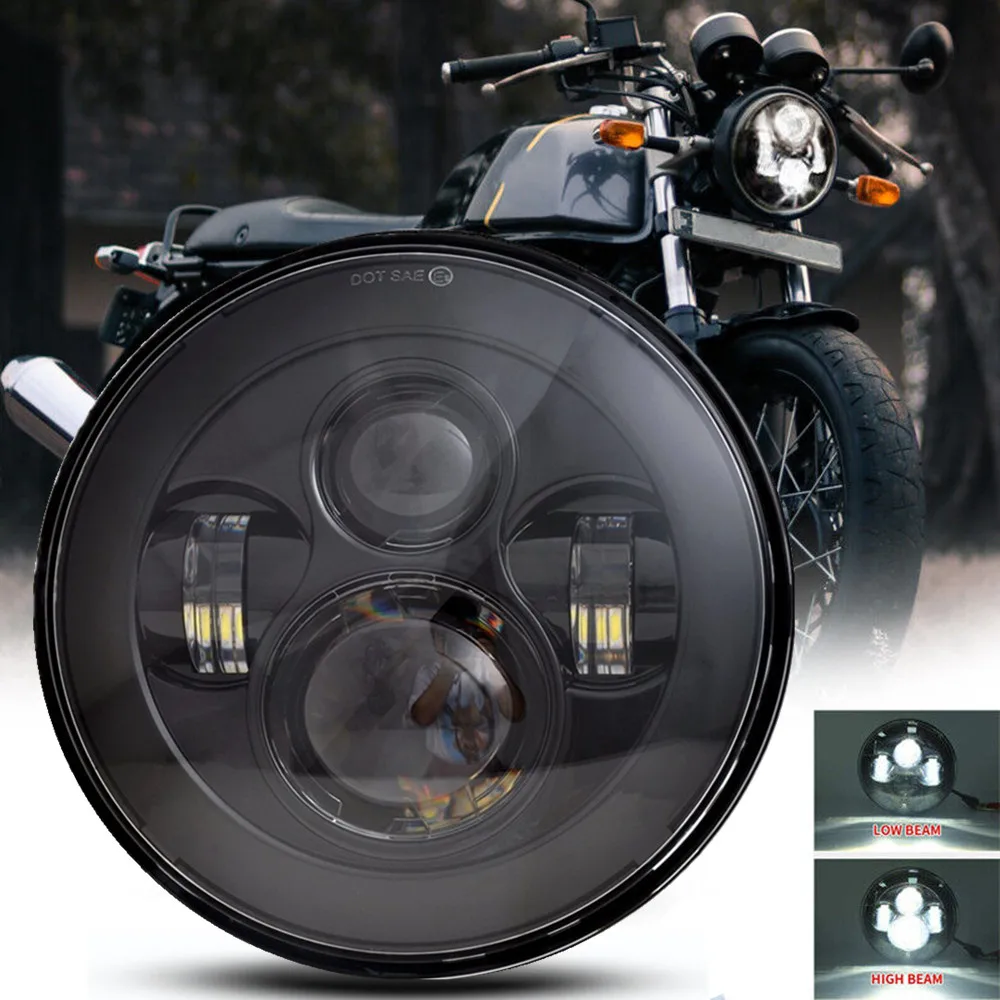 

Мотоциклетные аксессуары H4 7-дюймовая светодиодная фара для Кафе Racer Bobber ультра Классическая электрическая Yamaha фара 7-дюймовый светодиодный дальний и ближний свет