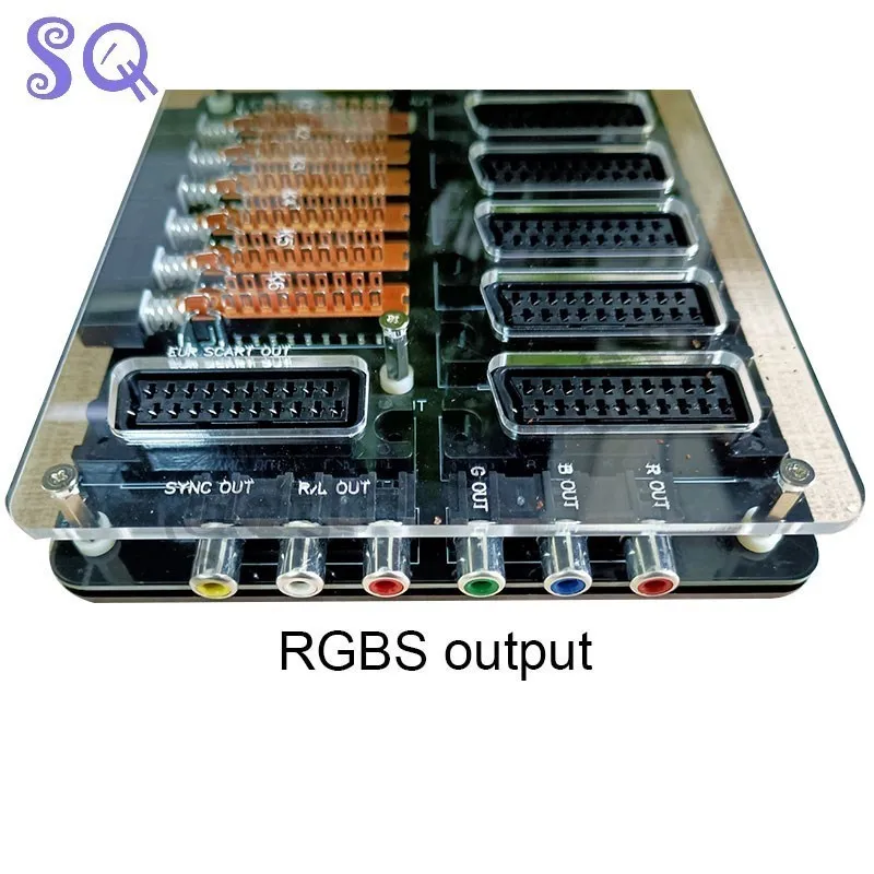 레트로 Scart 스위치 6 in 1 출력 비디오 미니 분배기 변환기 아크릴 케이스 RGB SVHS AV TV EUR 자동 스위처 어댑터