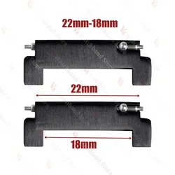 Universal Watch Strap Adapter with Quick Release Pins - Adjustable to Multiple Sizes (Black - 22mm - 18mm)