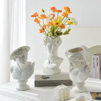 Modern Nordic Style Creative Portrait Vase Human Head Flower Vases Decorative Ornaments Resin David Home Flowers Art Decor 1