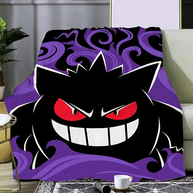 Anime Pokemon Gengar Printed Blanket Picnic Blankets Warm Blanket Soft and Comfortable Blanket Home Travel Birthday Gift 2
