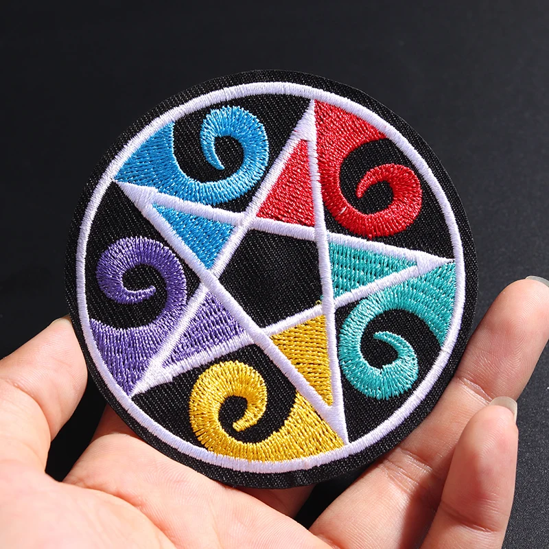 

Colored pentagram size:7.9x7.9cm DIY Cloth Badges Embroidered Applique Sewing Patch Clothes Stickers Garment Apparel Accessories