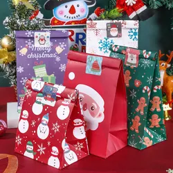 Festive Kraft Paper Treat Bags - Christmas Gift and Party Decor Supplies (12PCs -590)
