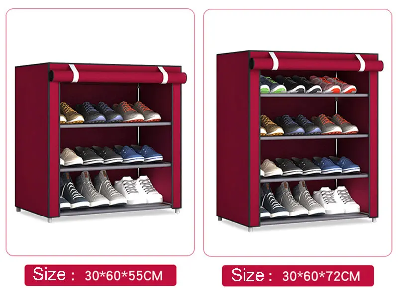 Description Picture 3 of itemBluesdeeNon-woven Fabric Storage Shoe Rack Hallway Cabinet Organizer Holder 4/5/6 Layers Assemble Shoes Shelf DIY Home Furniture