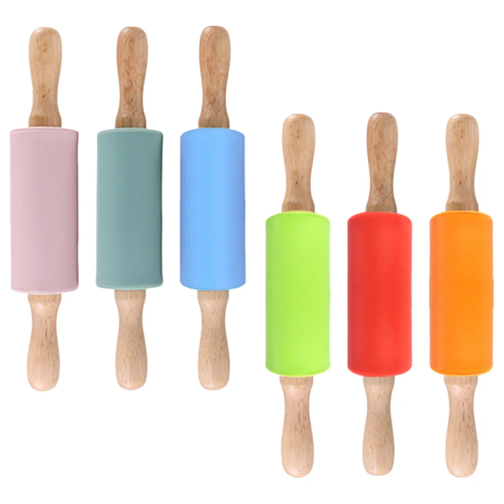 

6pcs Silicone Rolling Pin Dough Roller Pin Baking Rolling Stick Kitchen Baking Rolling Tool
