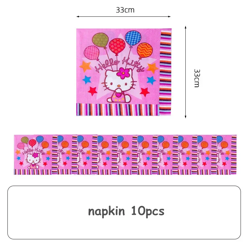 thumbnail image 1 of Decoraciones para fiestas de cumpleaños de niñas de Hello Kitty, vasos de papel, platos, banderas, recuerdos para niños, vajilla desechable para baby shower, globos, suministros, 1 of 5