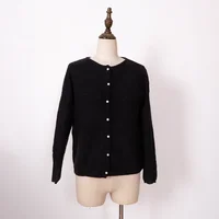 Rowling Mirror Vintage Solid Wool Blend Elegant Cardigan Sweater Women Spring 2023 O Neck Full Sleeve Button Knit Sweater Female 2