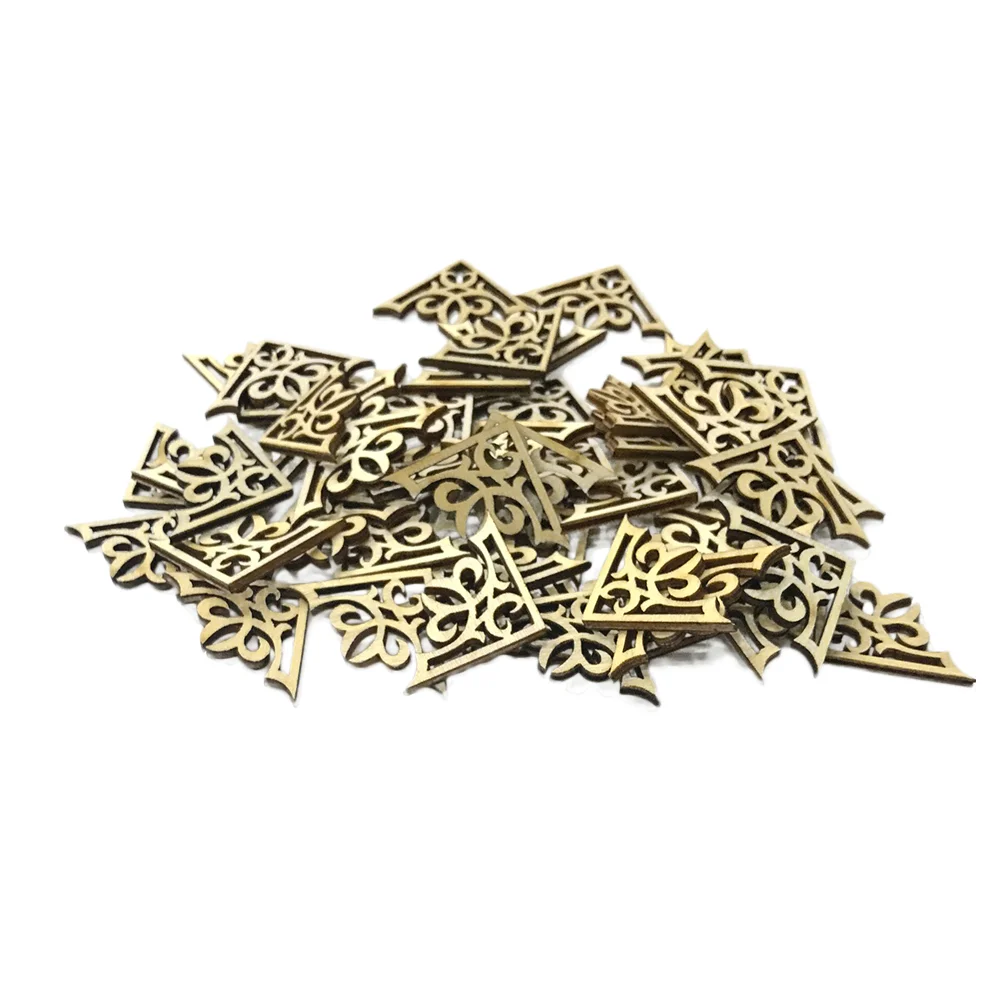 

50Pc Carved Onlay Applique Applique Book Frame Wall Corner Onlay Frame Vintage Onlays Corner Triangle