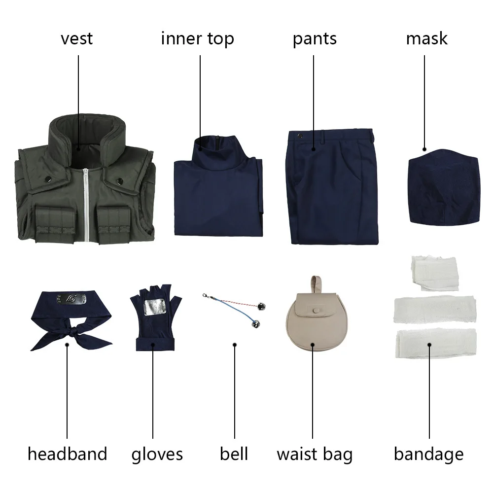 Hatake Kakashi Naruto cosplay costume