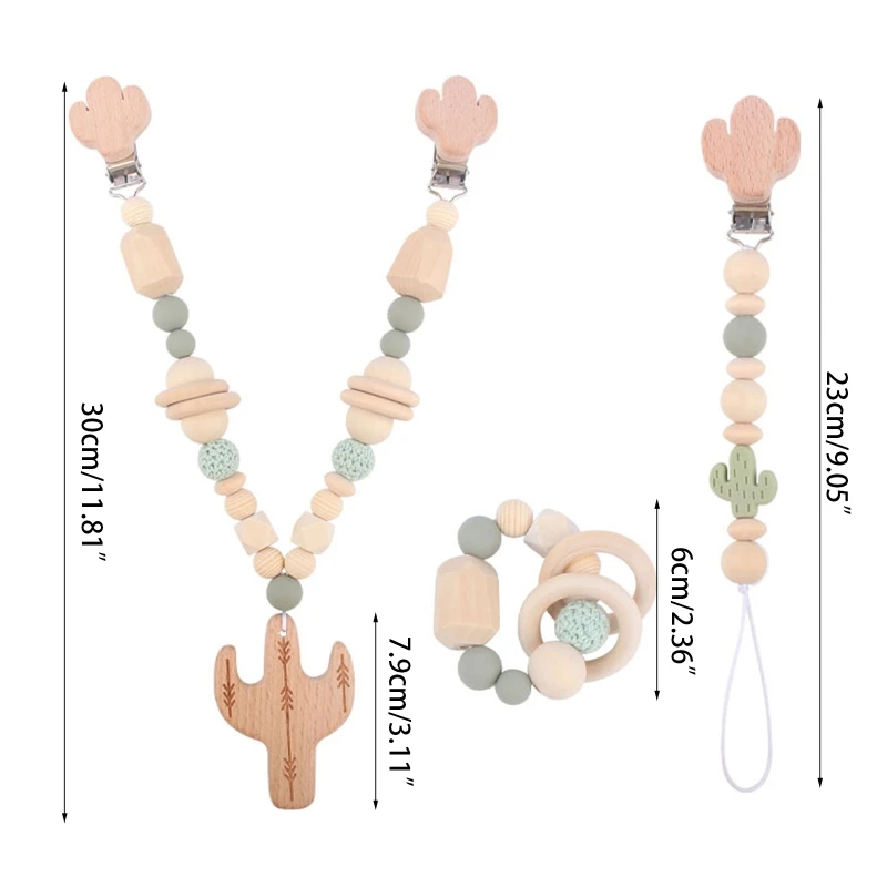 3 pcs / ensemble Pendentifs poussette bébé Chaîne de tétine Clip