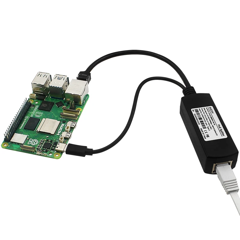 Raspberry Pi 5 Gigabit PoE Splitter 5V 3A 10/100/1000Mbps USB Type C to PoE Spli