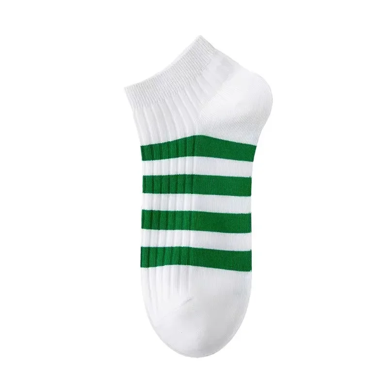 Men's Spring Autumn Thin Short Socks Pure Cotton Breathable Korean Style White Sports Casual Socks Low Cut Shallow Water
