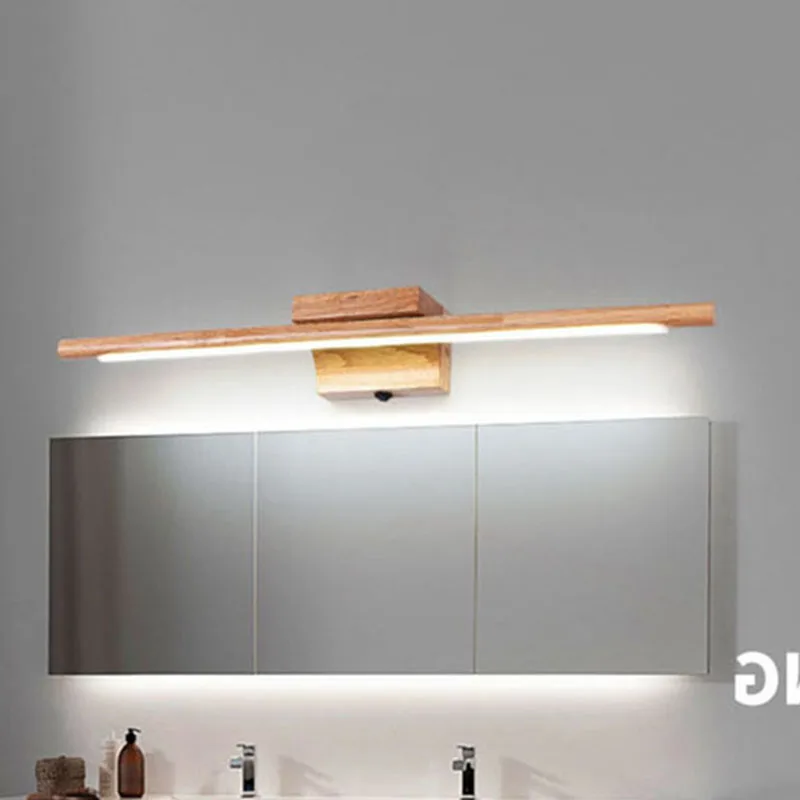 LED Mirror Lights Nordic Solid Wood Wall Lamp Modern Bathroom Dressing Room Decors Lighting Home Decor Sconces Lamps with switch wall light,led wall lamp,led light