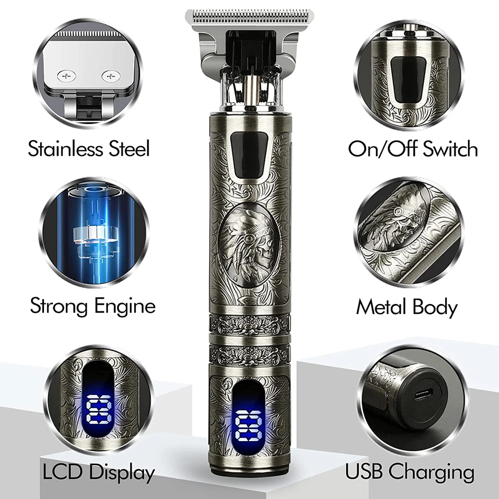 T9 Clipper Trimmer For Men Electric Shaver Professional Beard Trimmers Rechargeable Hair Cutting Machine