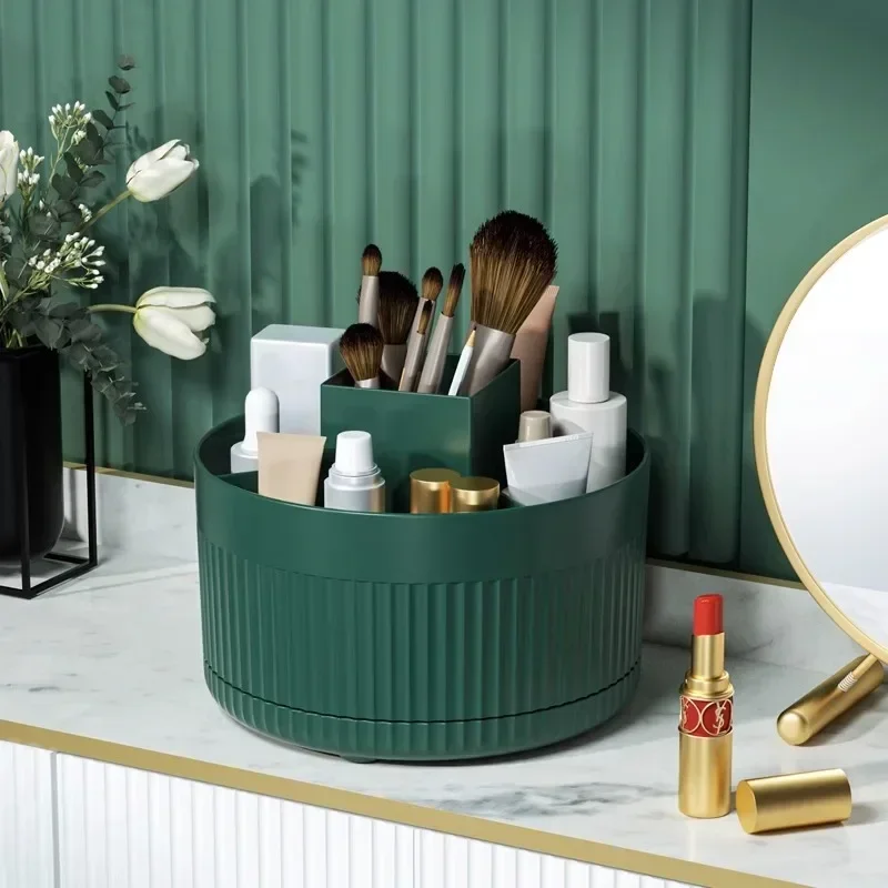 360° Rotating makeup Storage Box Desktop Makeup Organizer Cosmetic Brush Holder Lipstick Eyebrow Pencil Holder Jewelry Container 3