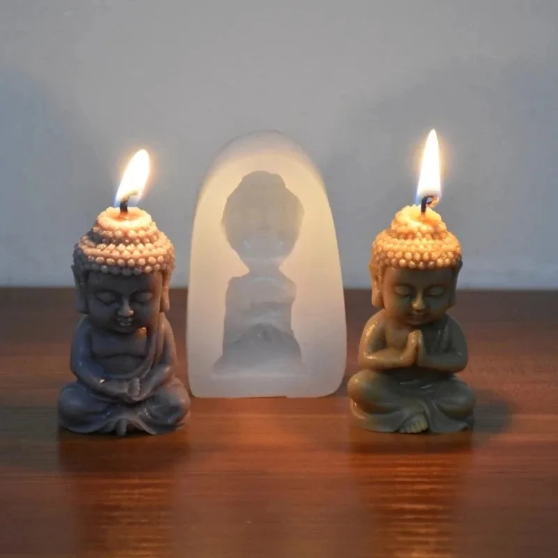Silicone Mold 3D Buddha Candle Meditation Gypsum Clay Epoxy Resin Soap Making